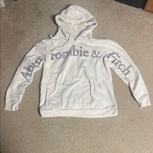 Abercrombie & Fitch Cream Hoodie with Black Lettering